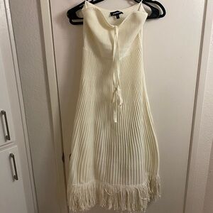 Elegant Cream Sleeveless Dress